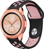 Siliconen Smartwatch bandje - Geschikt voor  Samsung Galaxy Watch sport band 42mm - zwart/roze - Horlogeband / Polsband / Armband