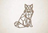 Line Art - Wolf 10 - S - 55x45cm - Eiken - geometrische wanddecoratie