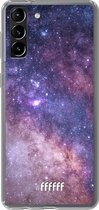 6F hoesje - geschikt voor Samsung Galaxy S21 Plus -  Transparant TPU Case - Galaxy Stars #ffffff