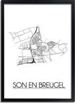 Son en Breugel Plattegrond poster A3 + Fotolijst zwart (29,7x42cm) - DesignClaud