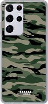 6F hoesje - geschikt voor Samsung Galaxy S21 Ultra -  Transparant TPU Case - Woodland Camouflage #ffffff