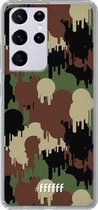 6F hoesje - geschikt voor Samsung Galaxy S21 Ultra -  Transparant TPU Case - Graffiti Camouflage #ffffff