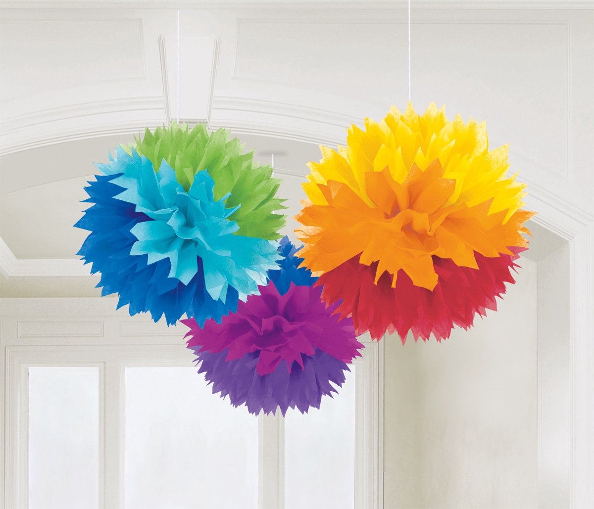 Amscan Pompoms Feestdecoratie 40,6 Cm 3 Stuks Regenboog