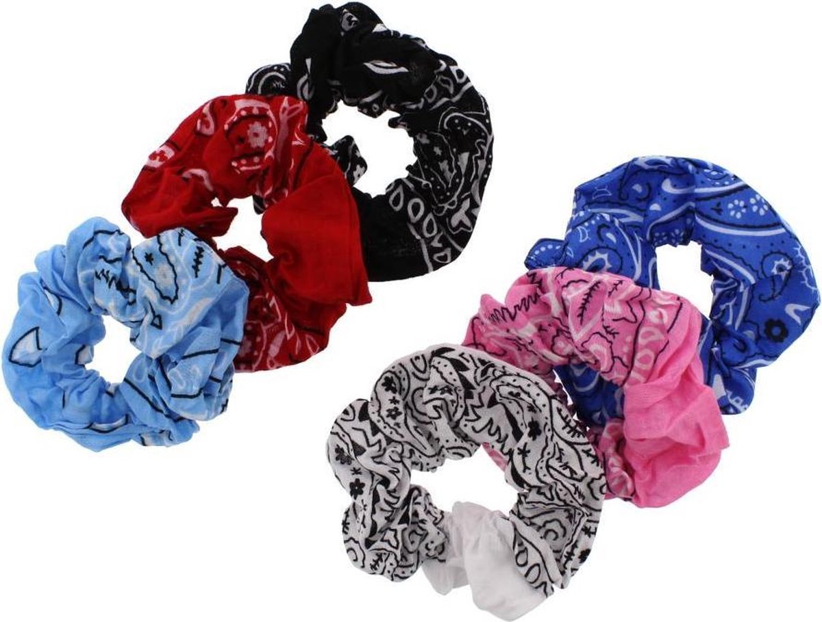 Zac's Alter Ego Haar scrunchie Assorted Colour Paisley Set van 6 Multicolours