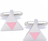 Manchetknopen - Driehoek met Roze Driehoekje