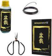 Bonsaiworld Bonsai Starters Kit - Bonsai Voeding, Schaar, Verzorgingsboekje en Draad