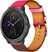 Leer Smartwatch bandje - Geschikt voor  Garmin Vivoactive 3 leren bandje - knalroze/roodbruin - Horlogeband / Polsband / Armband
