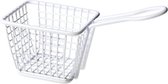 Frietmandje - Frituurmandje - Frietmand - Serveermandje voor friet - Wit - 10.3x7.8x7.8cm