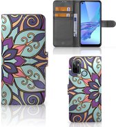 Mobiel Bookcase OPPO A53 | OPPO A53s Smartphone Hoesje Purple Flower