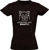 Lesbians eat, what!? t-shirt | relatie | vrouwen |getrouwd | cadeau | Zwart