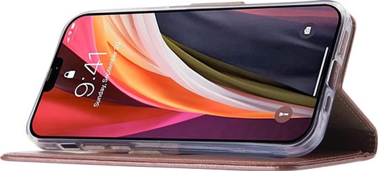 Coque iPhone 12 / iPhone 12 Pro Or Rose avec Porte-Cartes