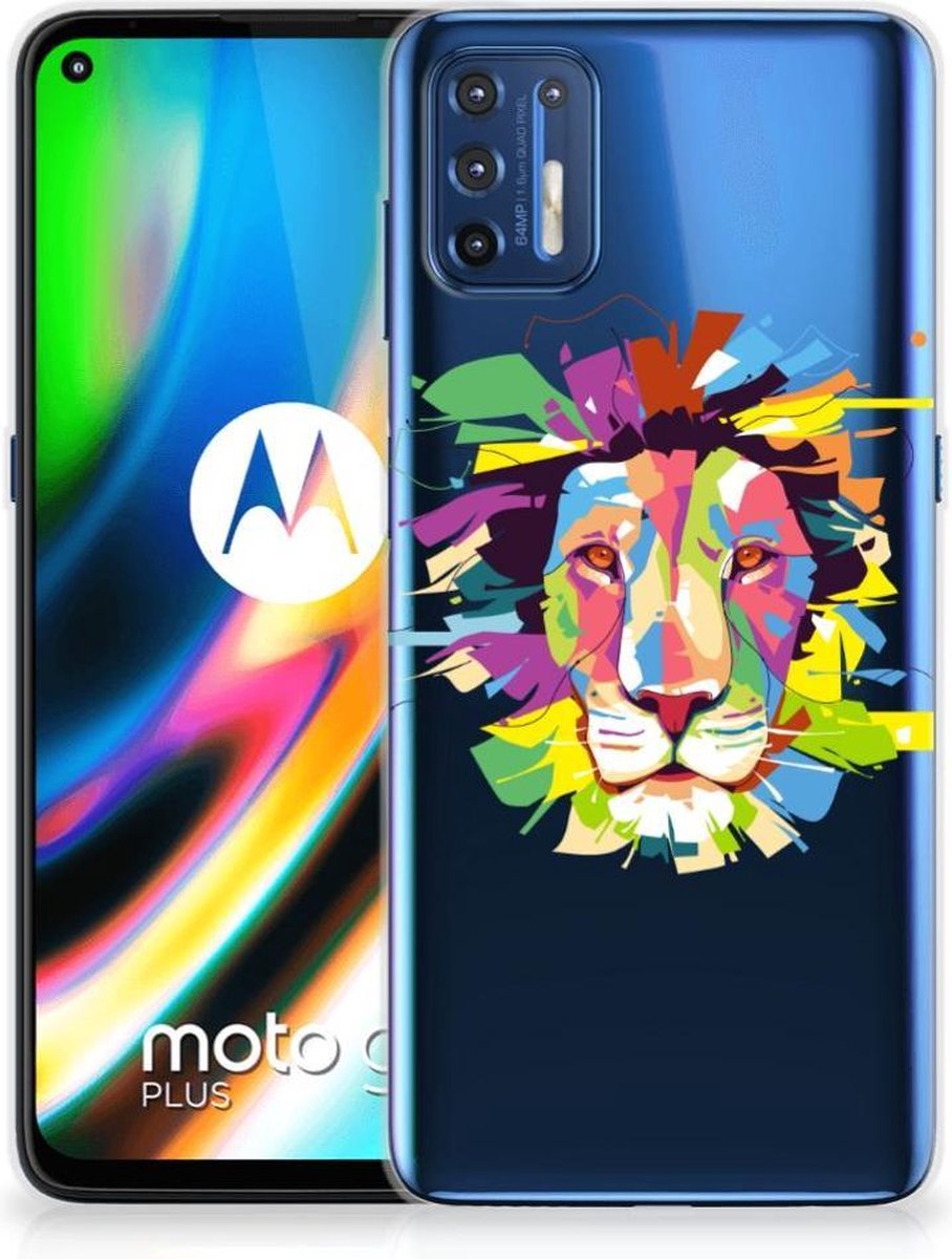 Motorola Moto G9 Plus Telefoonhoesje met Naam Lion Color