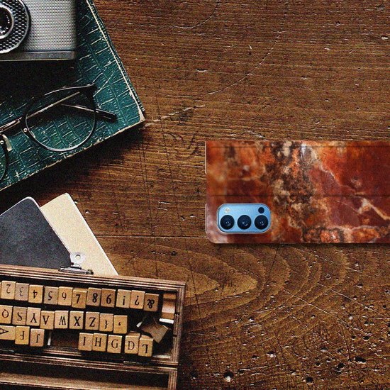 Etui Support OPPO Reno4 Pro 5G Etui Smartphone Marbre Marron