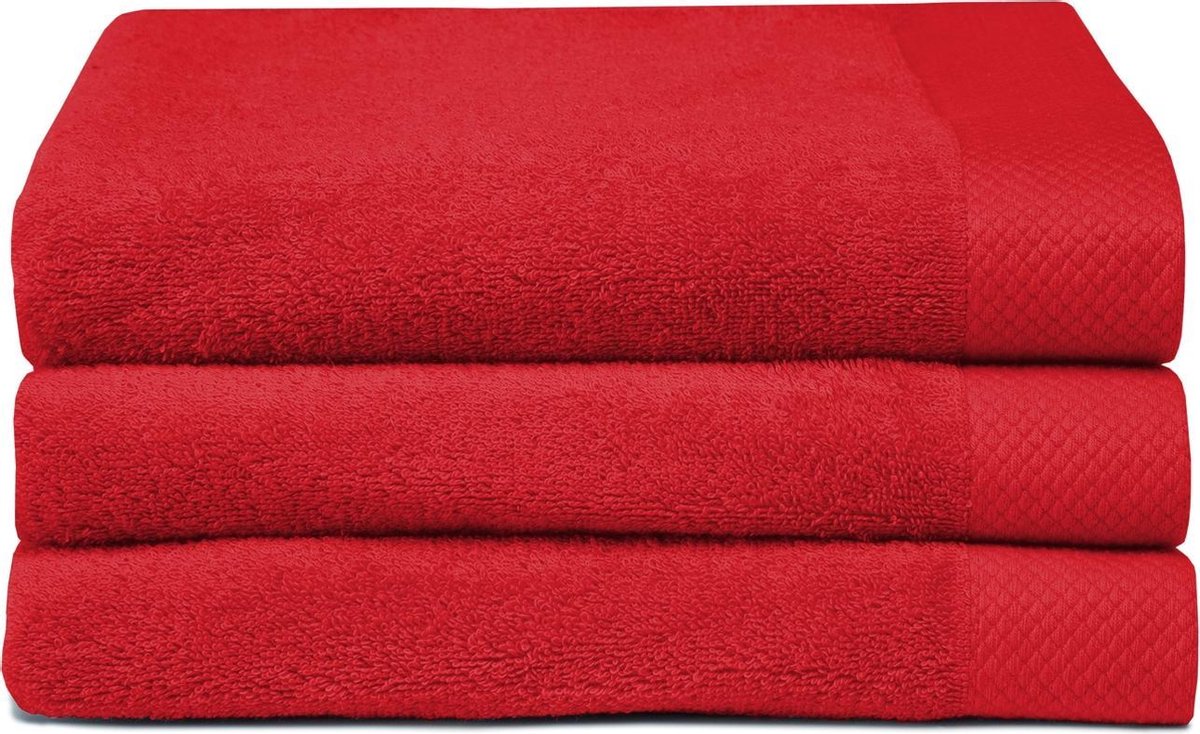 Seahorse Pure badlakens 70x140 cm - Set van 6 - Rood