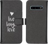 iMoshion Design Softcase Book Case Samsung Galaxy S10 hoesje - Live Laugh Love