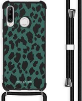 iMoshion Design hoesje met koord voor de Huawei P30 Lite - Luipaard - Groen / Zwart