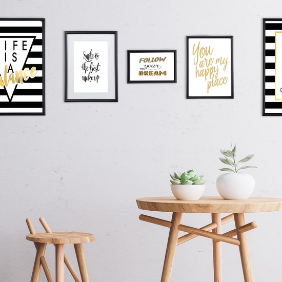 cadre photo relaxdays 15x20 cm - passe partout - cadre photo - cadre - cadre à langer - set noir