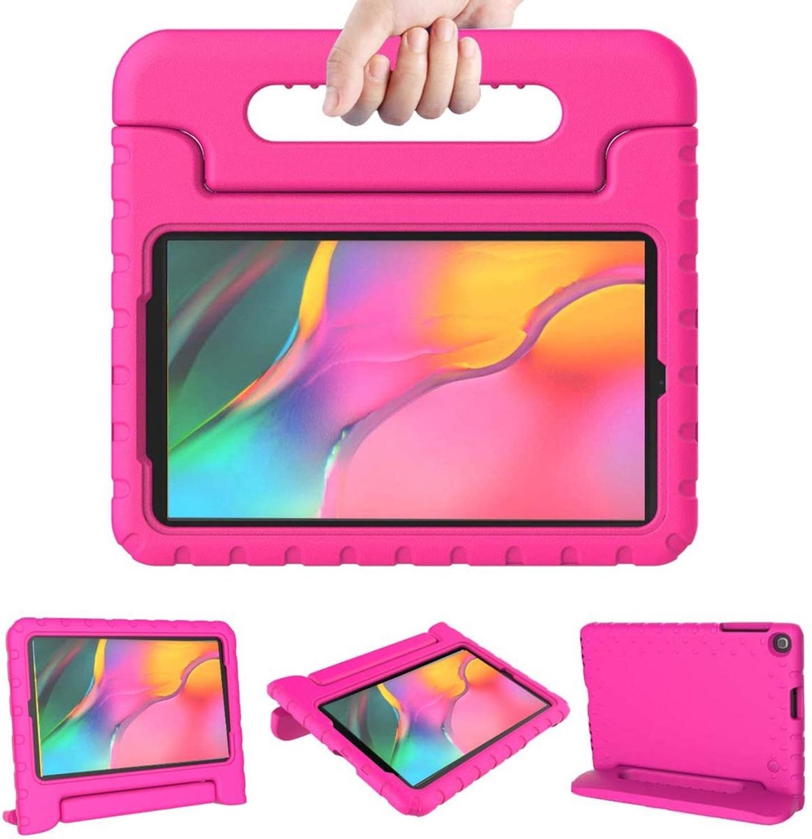 Kidsproof Backcover met handvat Samsung Galaxy Tab A 10.1 (2016) tablethoes - Roze - Merkloos