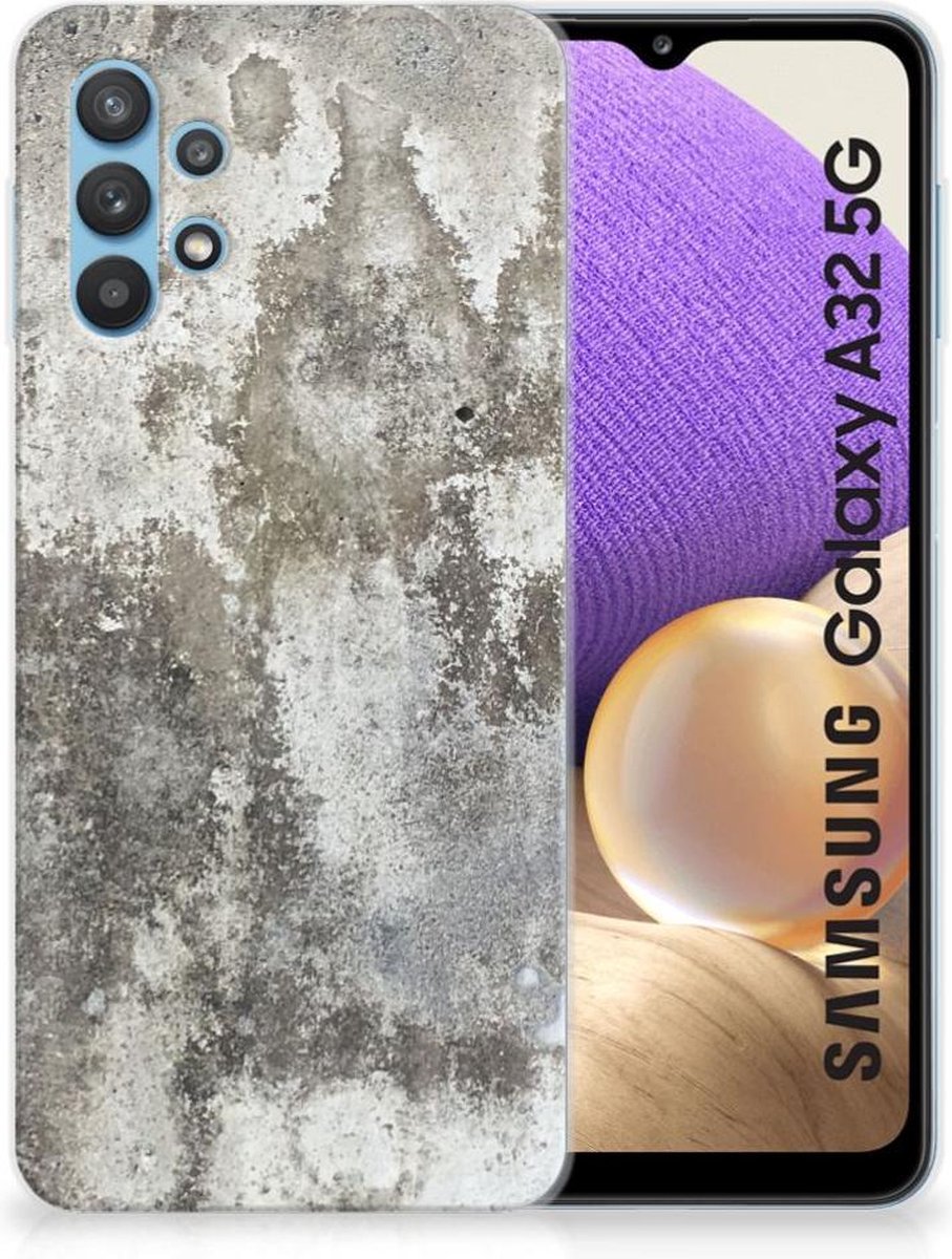 Samsung Galaxy A32 5G TPU Siliconen Hoesje Beton Print