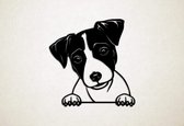 Wanddecoratie - Hond - Jack Russel 5 - L - 78x75cm - Zwart - muurdecoratie - Line Art