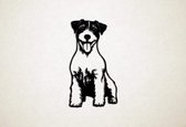 Wanddecoratie - Hond - Jack Russel 6 - XS - 29x16cm - Zwart - muurdecoratie - Line Art