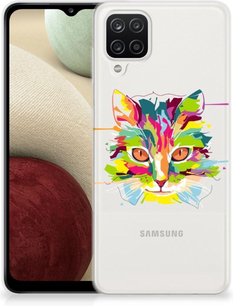 Samsung Galaxy A12 Telefoonhoesje met Naam Cat Color