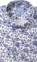 Tresanti Heren Overhemd Blauwe Bloemen Print Cutaway Tailored Fit - 40