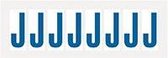 Letter stickers wit/blauw teksthoogte: 50 mm letter J