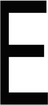 Letter 'E' sticker zwart 70 mm