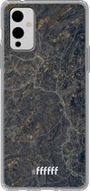 6F hoesje - geschikt voor OnePlus 9 -  Transparant TPU Case - Golden Glitter Marble #ffffff
