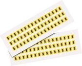 Set cijfer stickers 0-9 - zelfklevende folie - 20 kaarten - geel zwart teksthoogte 8 mm