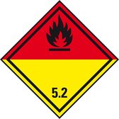 ADR klasse 5.2 sticker organische peroxide, zeewaterbestendig 150 x 150 mm