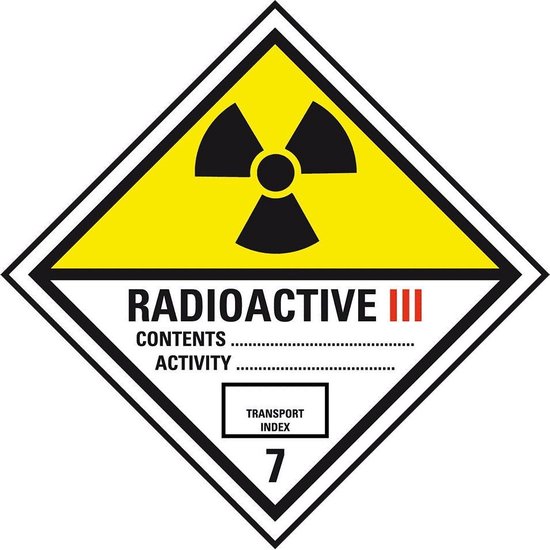 uitvegen onder stap in ADR klasse 7 radioactief 3 bord - aluminium 300 x 300 mm | bol.com
