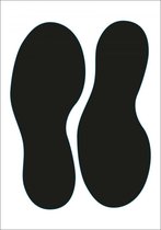 Vloersticker voetstappen, zwart, 250 mm