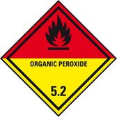 ADR klasse 5.2 sticker organische peroxide met tekst, zeewaterbestendig 100 x 100 mm