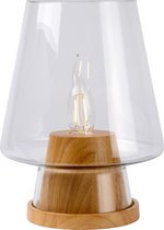 Lucide GLENN - Tafellamp - Ø 19 cm - 1xE14 - Licht hout