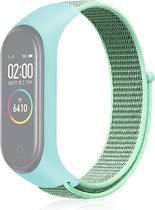 By Qubix - Nylon Geweven Bandje Xiaomi Mi Band 3 / 4 - Mintgroen