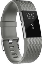 By Qubix - Fitbit Charge 2 siliconen bandje (Large) - Donkergrijs - Fitbit charge bandjes