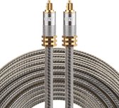 ETK Digital Optical kabel 15 meter / toslink audio male to male / Optische kabel metaal - Grijs