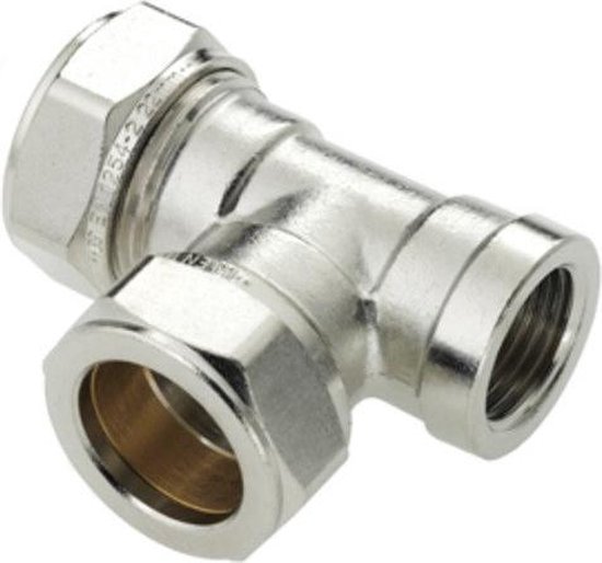 Bonfix knelkoppeling Tstuk knel x knel x binnendraad 15mm x 15mm x 1/2 Vertint...
