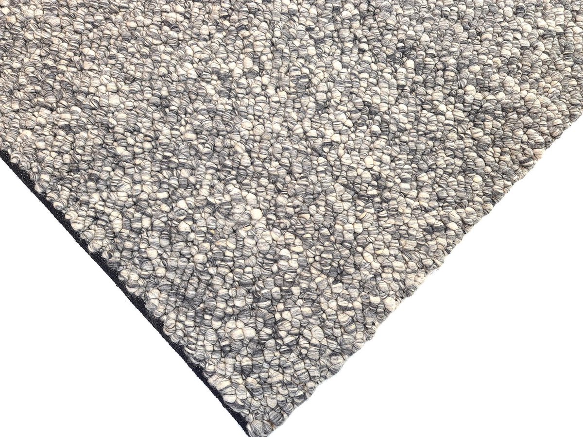 flycarpets VENTURA BOLLETJES GRIJS HANDGEMAAKT VLOERKLEED