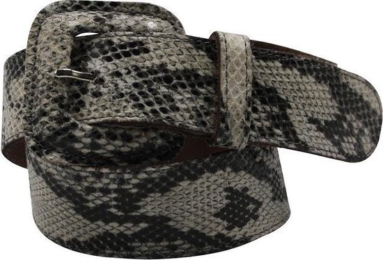 Grijze riem - Pitone Melody Grey  Dames riem - Broekriem Dames - Dames riem -  Dames riemen - heren riem - heren riemen - riem - riemen - Designer riem - luxe