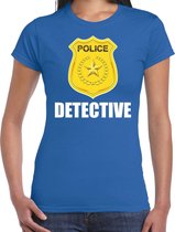 Detective police / politie embleem t-shirt blauw voor dames 2XL