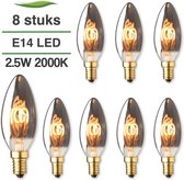E14 LED lamp - 8-pack - Kaarslamp - 1.5W - 2000K extra warm