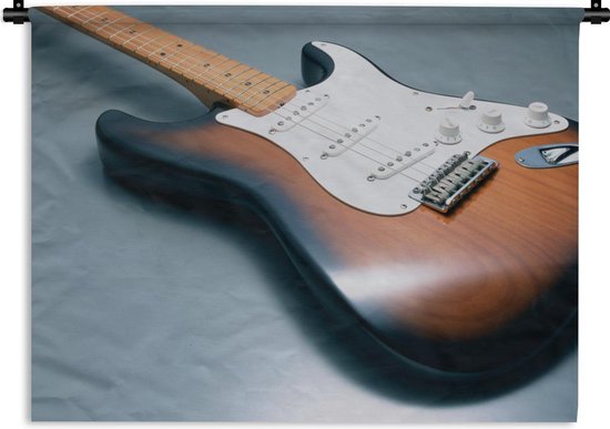 Wandkleed Elektrische gitaar - Een elektrische gitaar gemaakt van hout Wandkleed katoen 90x67 cm - Wandtapijt met foto