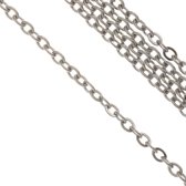 Stainless Steel Schakelketting (4 x 3 x 0.6 mm) Antiek Zilver (10 Meter)