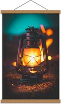 Schoolplaat – Brandende Lantaarn - 40x60cm Foto op Textielposter (Wanddecoratie op Schoolplaat)