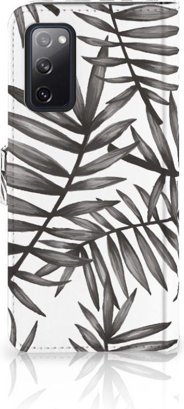 PU Premium Housse pour Samsung Galaxy S20FE Portefeuille Feuilles Grises