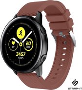 Siliconen Smartwatch bandje - Geschikt voor  Samsung Galaxy Watch Active / Active 2 silicone band - koffiebruin - Strap-it Horlogeband / Polsband / Armband