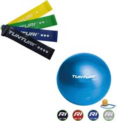 Tunturi - Fitness Set - Weerstandsbanden 4 stuks - Gymball Blauw 75 cm